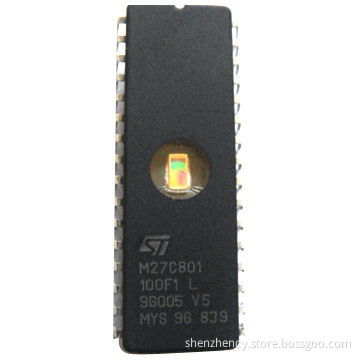 Chipsets, M27C801-100F1, IC EPROM UV 8MBIT 100NS 32CDIP